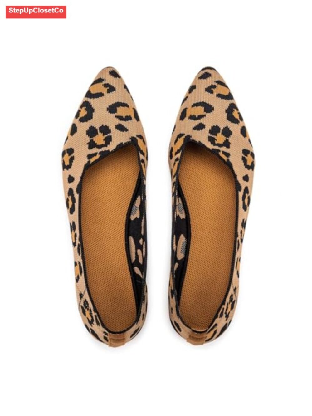 Pointed Toe Knit Flats Slip-On Dress Shoes Lightweight Comfort